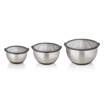 Picture of Cucina Bowl Set Chrome Nickel Steel Non-Slip Bottom Pack of 3