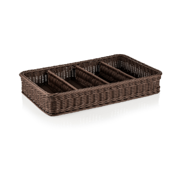 Picture of Weaver Pro GN Cutlery Basket 1/1 Brown Polypropylene