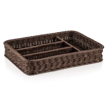 Picture of Weaver Pro Cutlery Basket 40 x 30 x 6.5 cm Brown Polypropylene