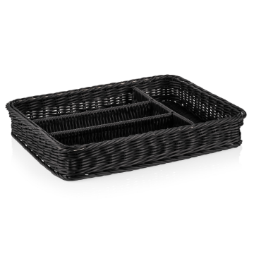 Picture of Weaver Pro Cutlery Basket Black Polypropylene 40x30x6.5 cm