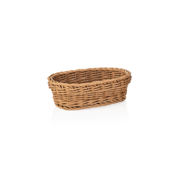 Picture of Weaver Pro Oval Polypropylene Basket Beige 19x12x6 cm