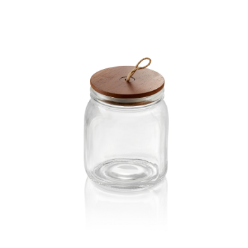 Picture of Was Germany Storage Jar Glass Acacia Lid 1 Ltr Dia 9 cm
