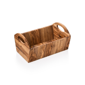 Picture of Pure Olive Wood Basket, 33.5 x 17.5 cm