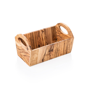 Picture of Pure Olive Wood Basket, 28 x 15 x 16.5 cm