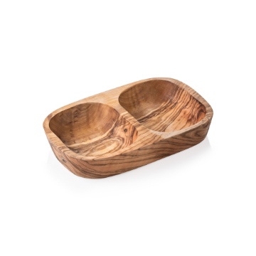 Picture of Pure Olive Double Bowl, Olive Wood, 18 x 9 x 3.5 cm