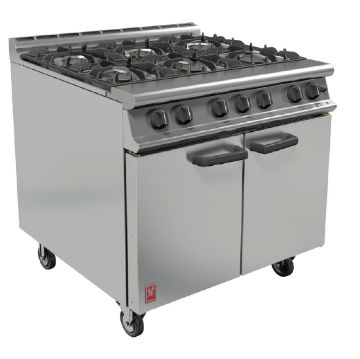 Picture of Falcon 6 Burner Dominator Plus Oven Range G3101 Propane Gas with Castors
