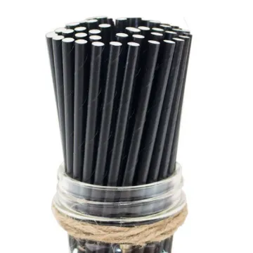 Picture of Biodegradable Straws Black Paper 8'' X 250