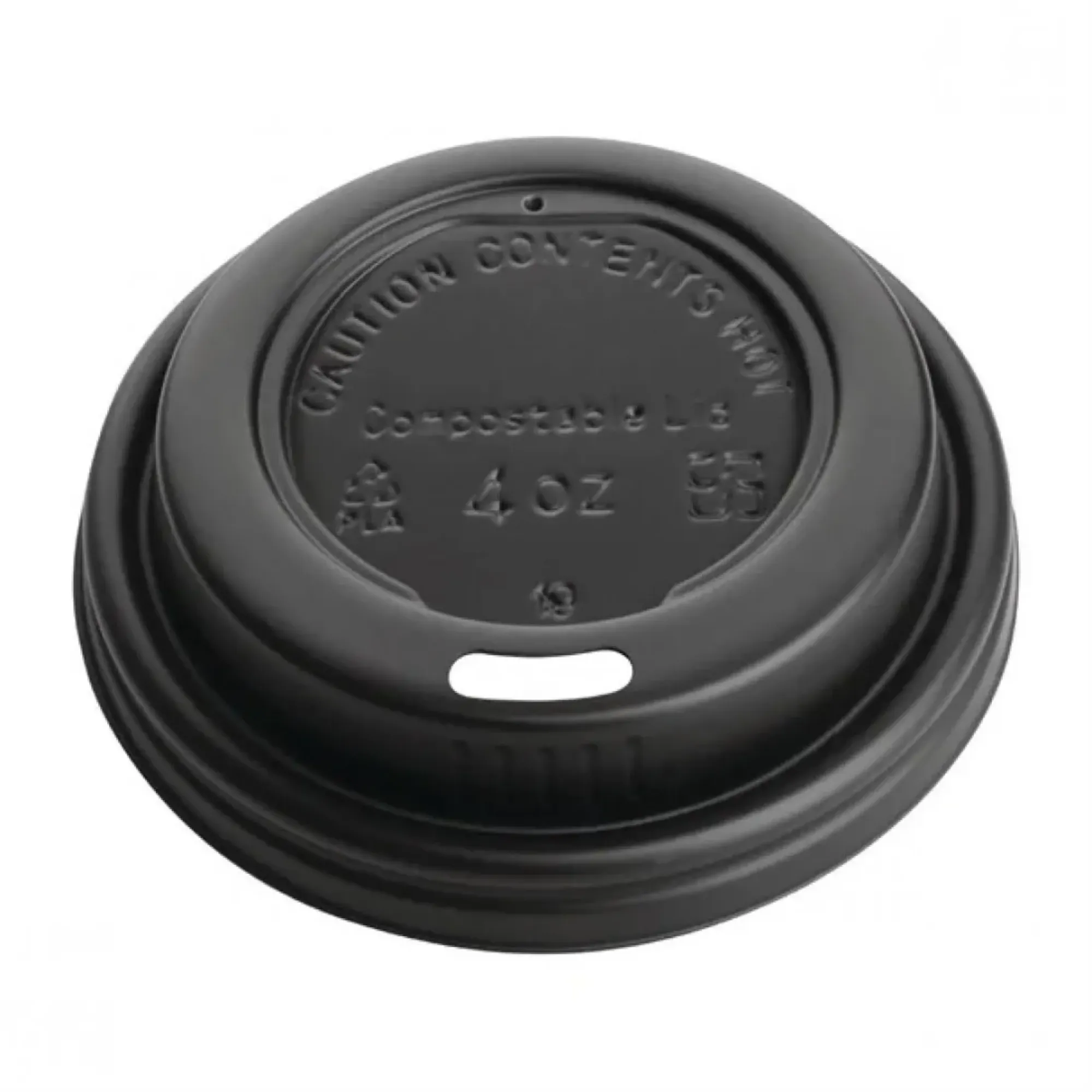 Picture of Fiesta Green Cpla 4oz Hot Cup Lids Blk (sleeve 50)