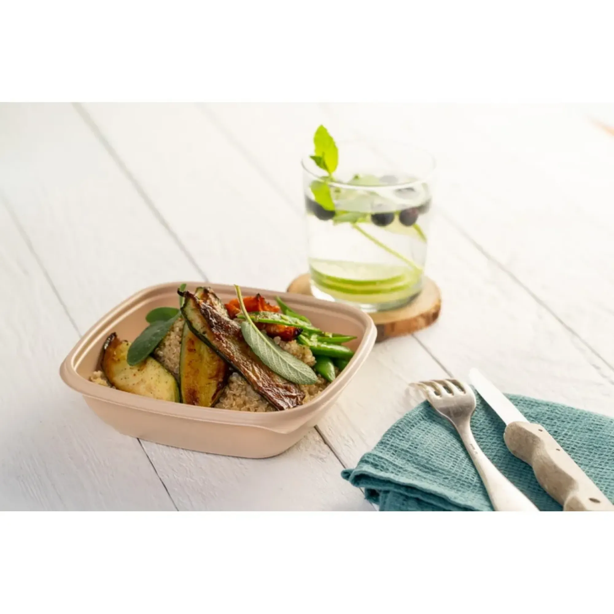 Picture of Sabert 500ml Mocha Square Bowl X 300