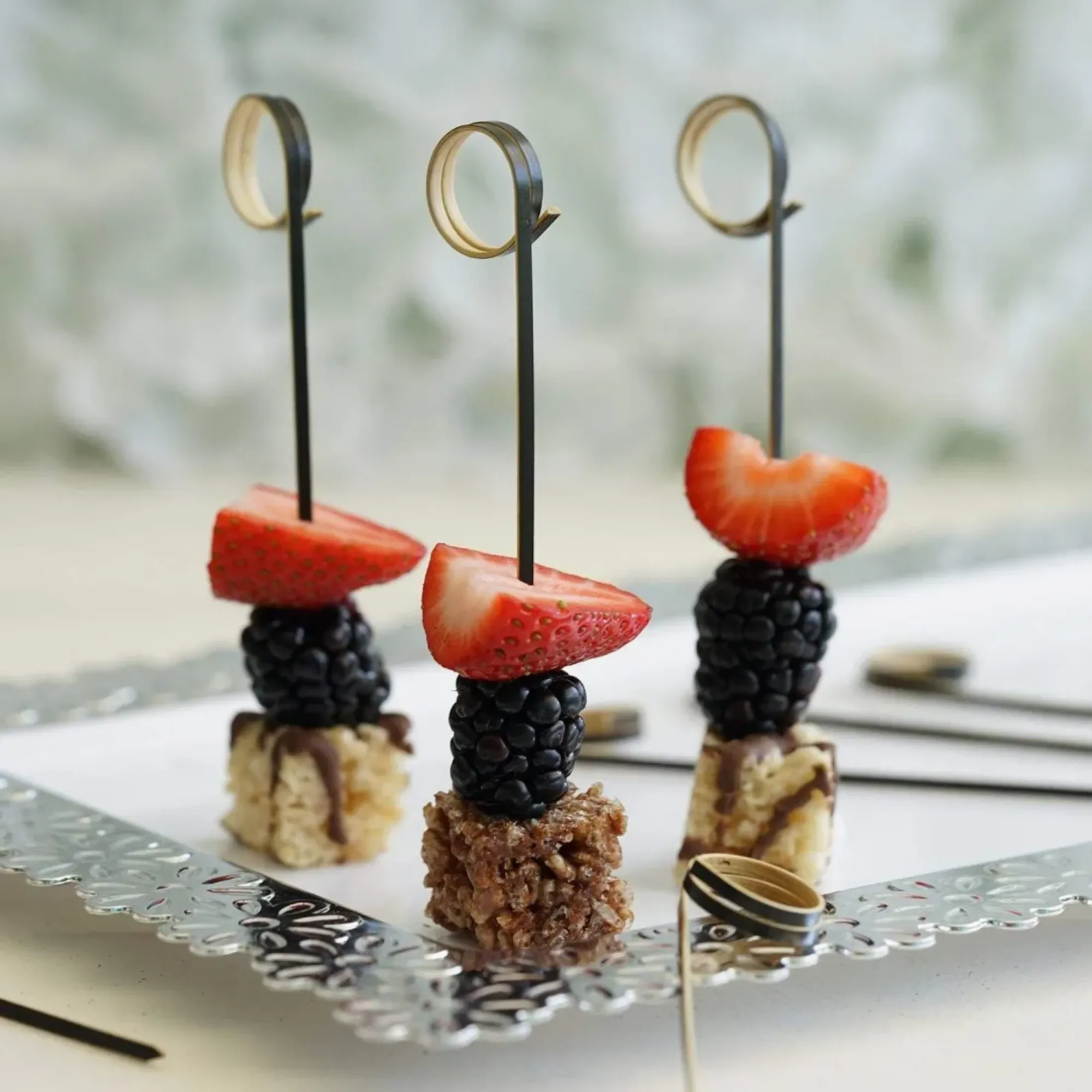 Picture of Curly Black Bamboo Skewer 4.75'' X 100