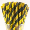 Picture of Gold Black Stripe Bio Paper Straw 8'' X 250
