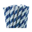Picture of Bio Straws Blue Stripe Paper 8'' X 250