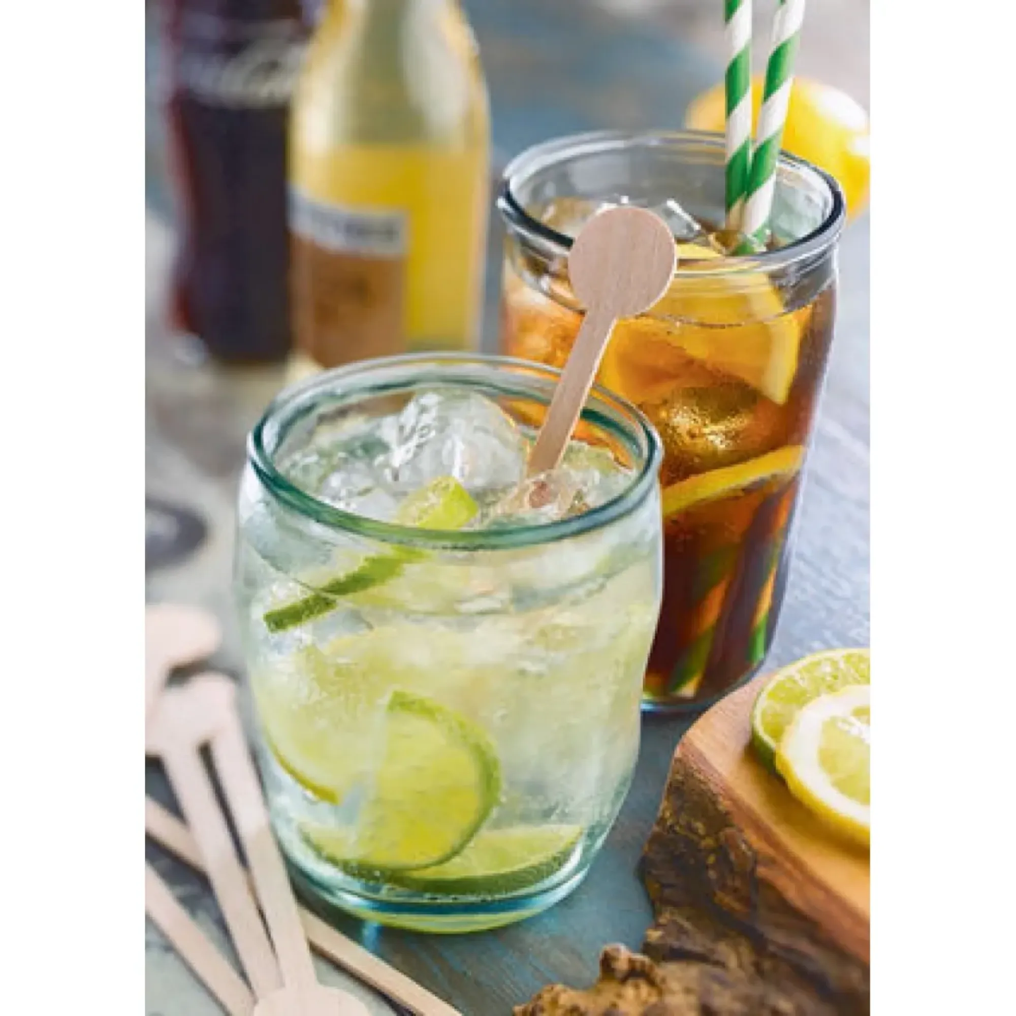 Picture of Bio Straws Green Stripe Paper 8'' X 250