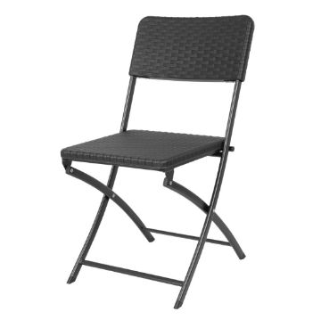 Picture of Bolero Rattan Folding Chair Black (2 pack)