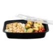 Picture of Clear Lid 500cc Black Container X 380