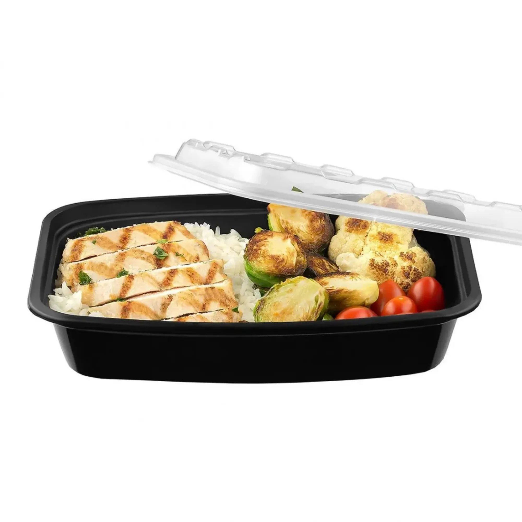 Picture of Clear Lid 500cc Black Container X 380