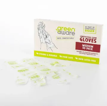Picture of Compostable Gloves Clear Med X 100