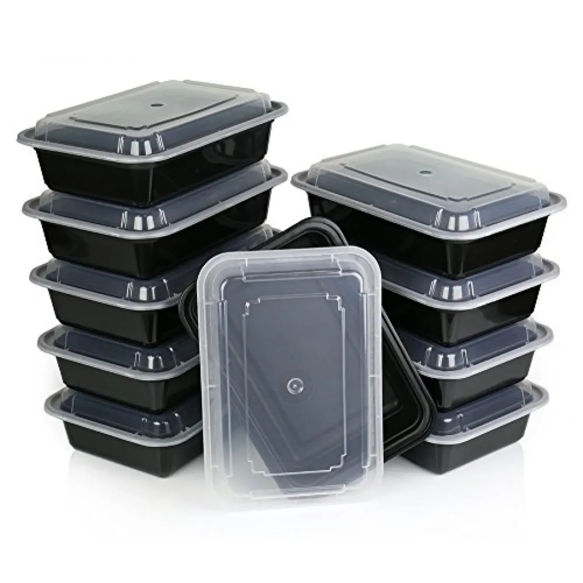 Picture of Clear Lid 500cc Black Container X 380