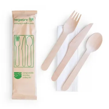 Picture of Wooden Knife, Fork, Spoon + Napkin X 250