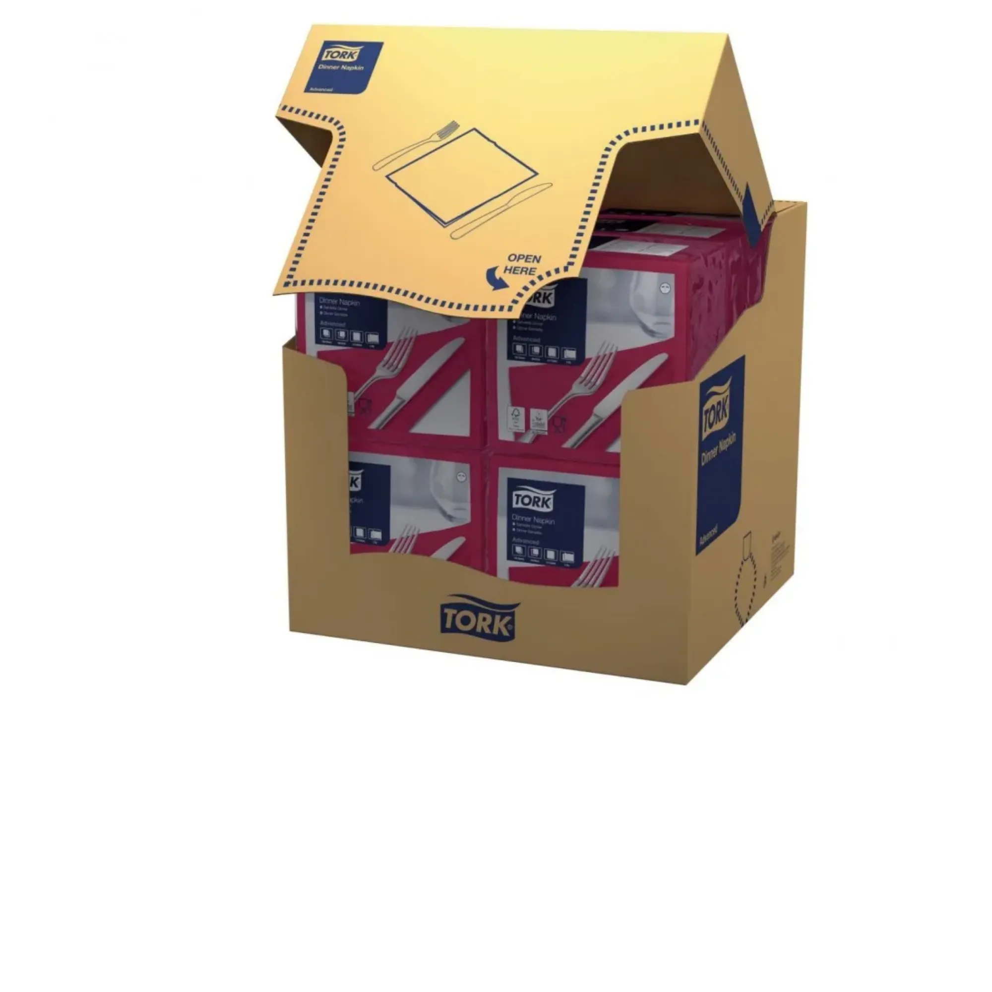 Picture of Tork Bordeaux Red 4 Fold Dinner Napkin X 1800