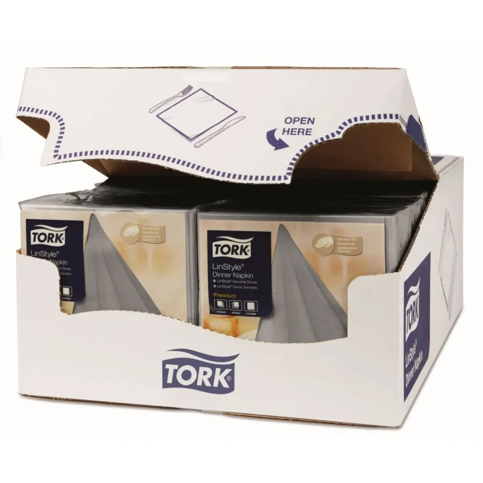 Picture of Tork Linstyle Grey Napkins 4 Fold X 600