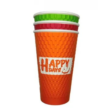 Picture of Happy Days 3 Colours 16oz D/w Pe Cup X500