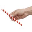 Picture of Fiesta Compostable Bubble Tea Straw Red & White 12x210mm (150 Pack)