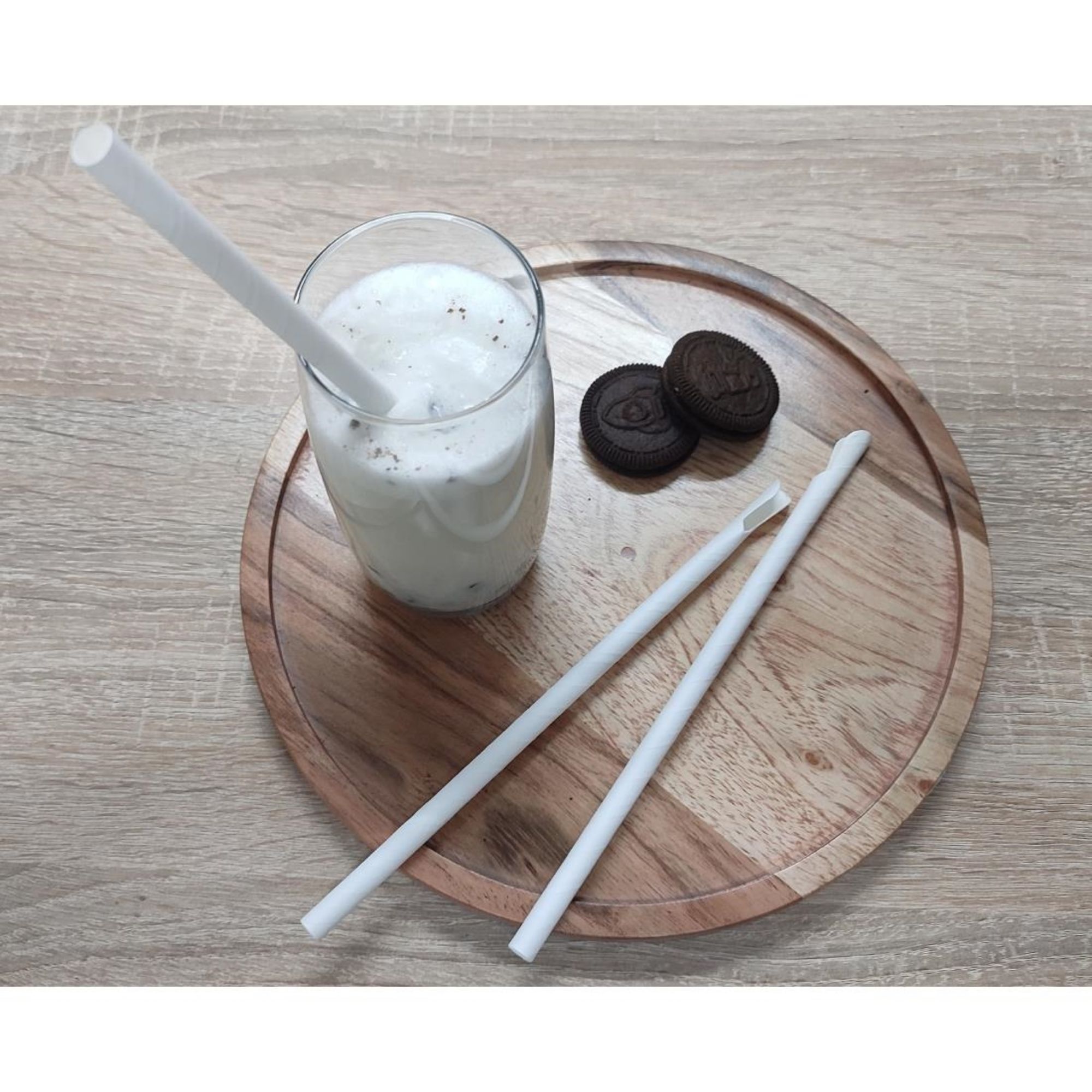 Picture of Fiesta Compostable Paper Spoon Straw White 210x8mm (250 Pack)