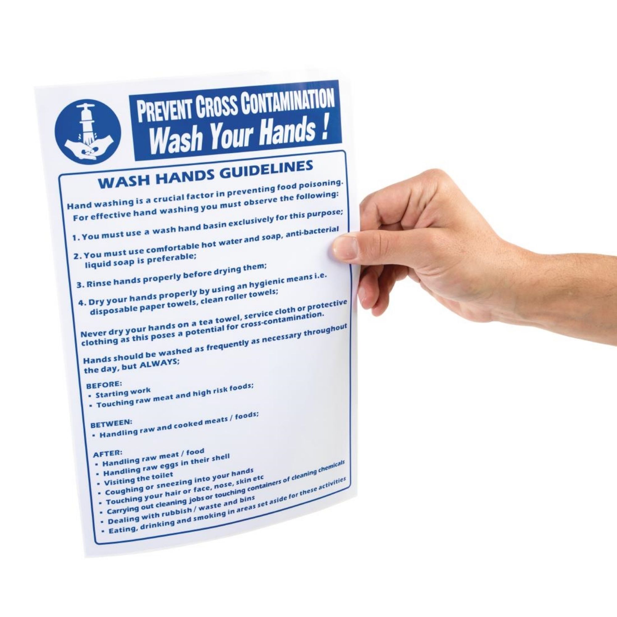 Picture of Vogue Prevent Cross Contamination Wash Hands Sign