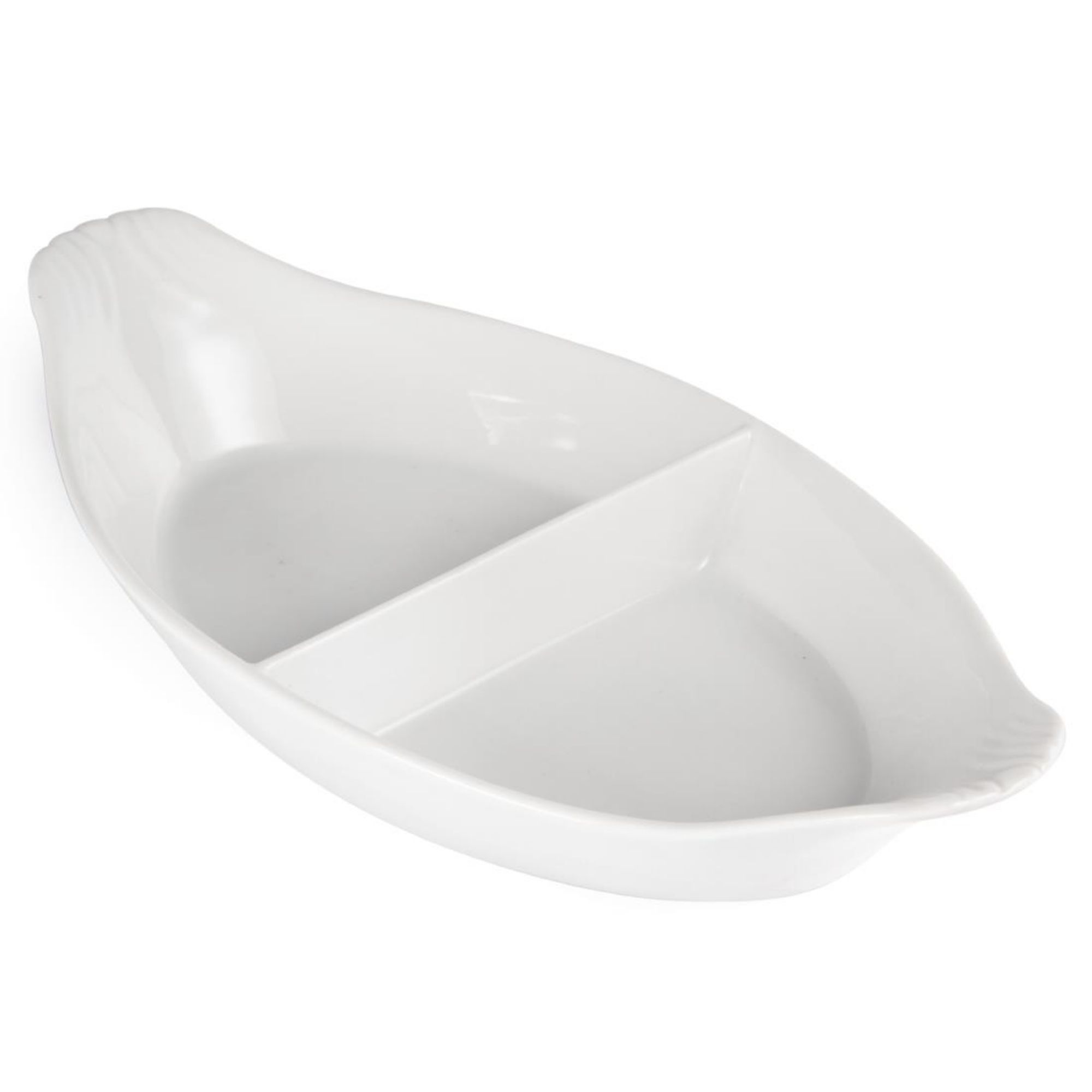 Picture of Olympia Whiteware Divided Oval Eared Dishes 295x155mm (6 pack)