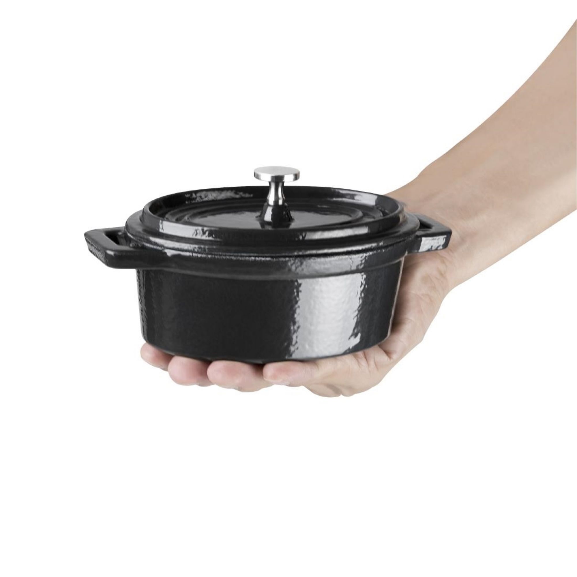 Picture of Vogue Cast Iron Oval Mini Pot Black