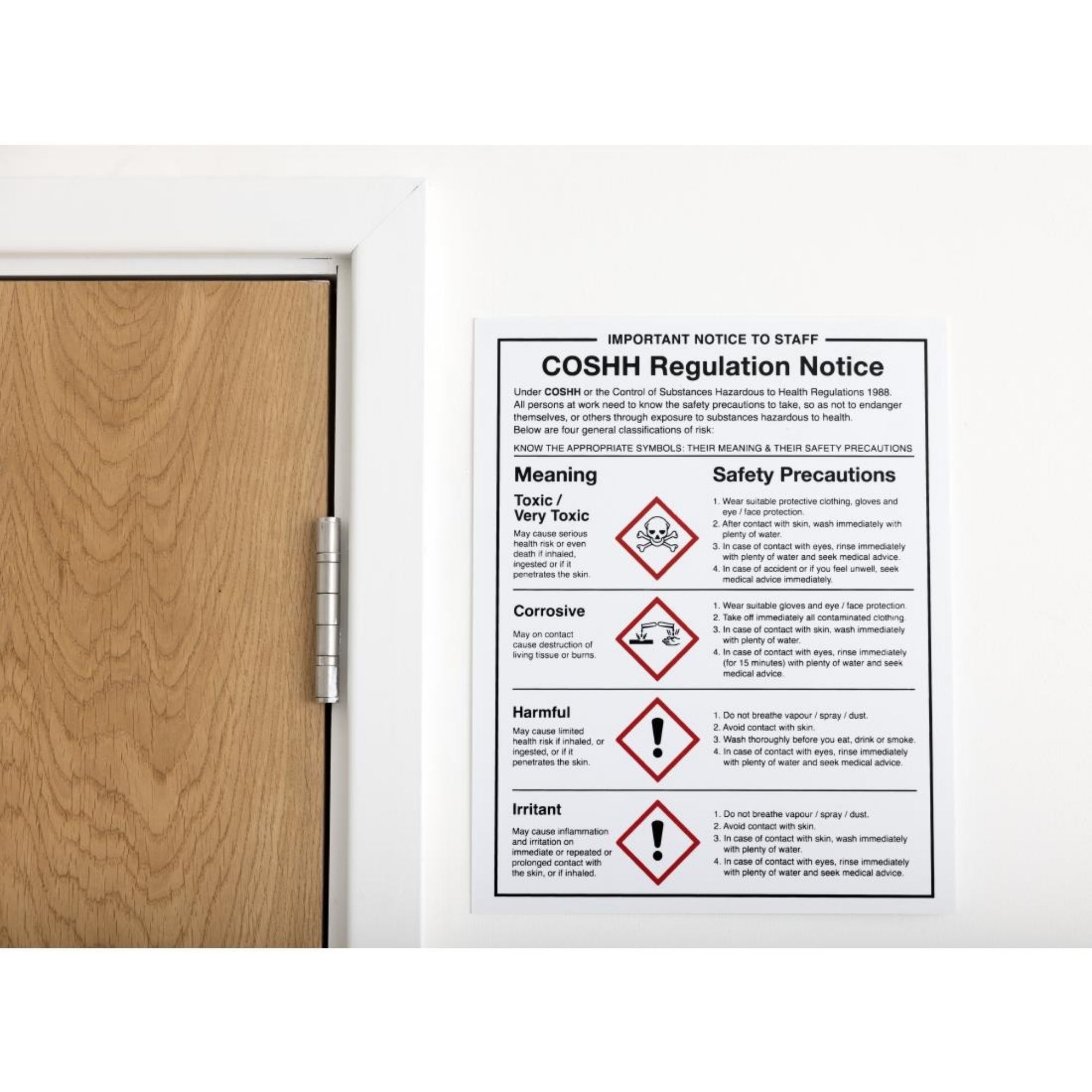 Picture of Vogue COSHH Regulations Sign