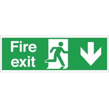 Picture of Fire Exit Sign Arrow Down