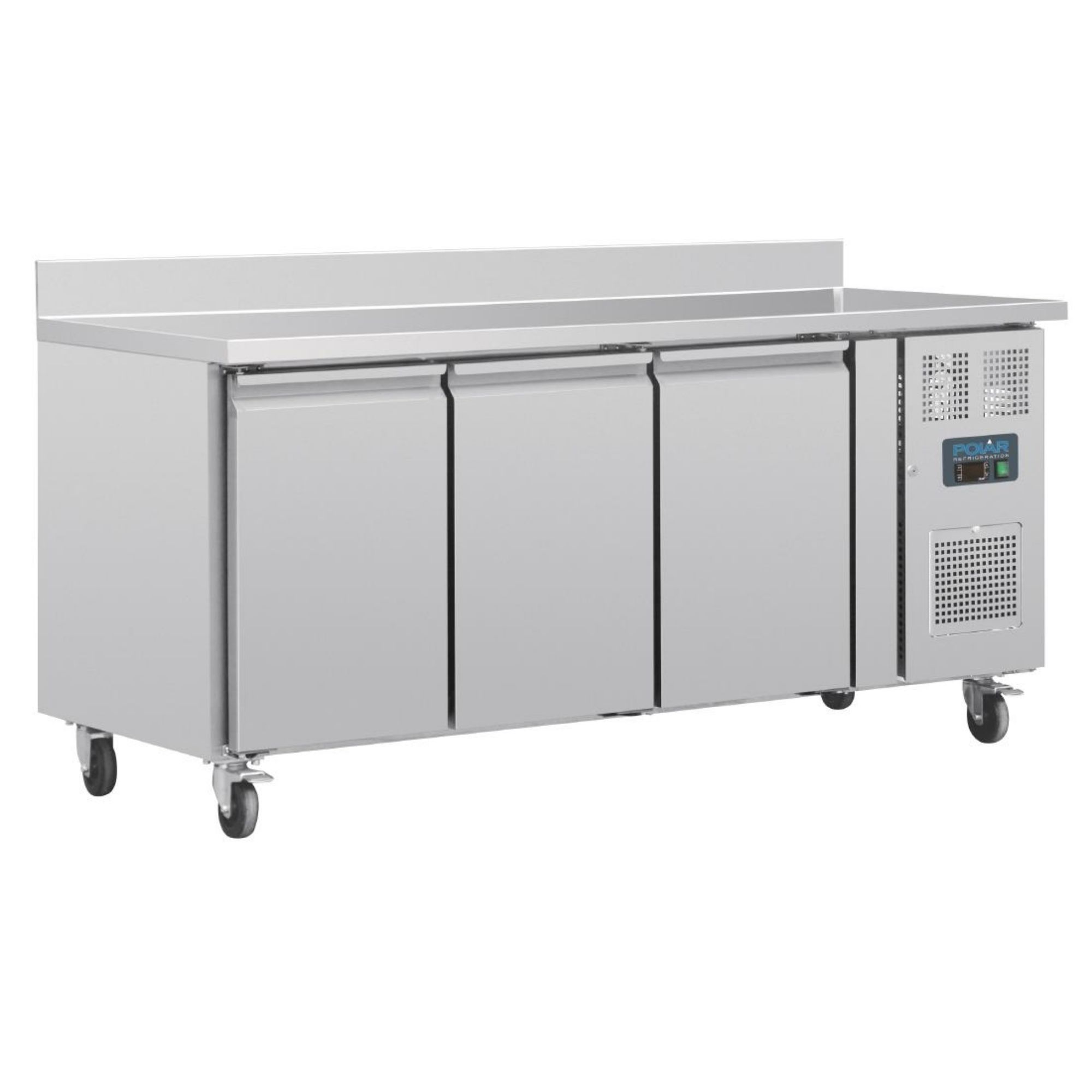 Picture of Polar U-Series Triple Door Counter Fridge with Upstand 417Ltr