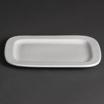 Picture of Olympia Whiteware Rounded Rectangular Plates 230mm (12 pack)