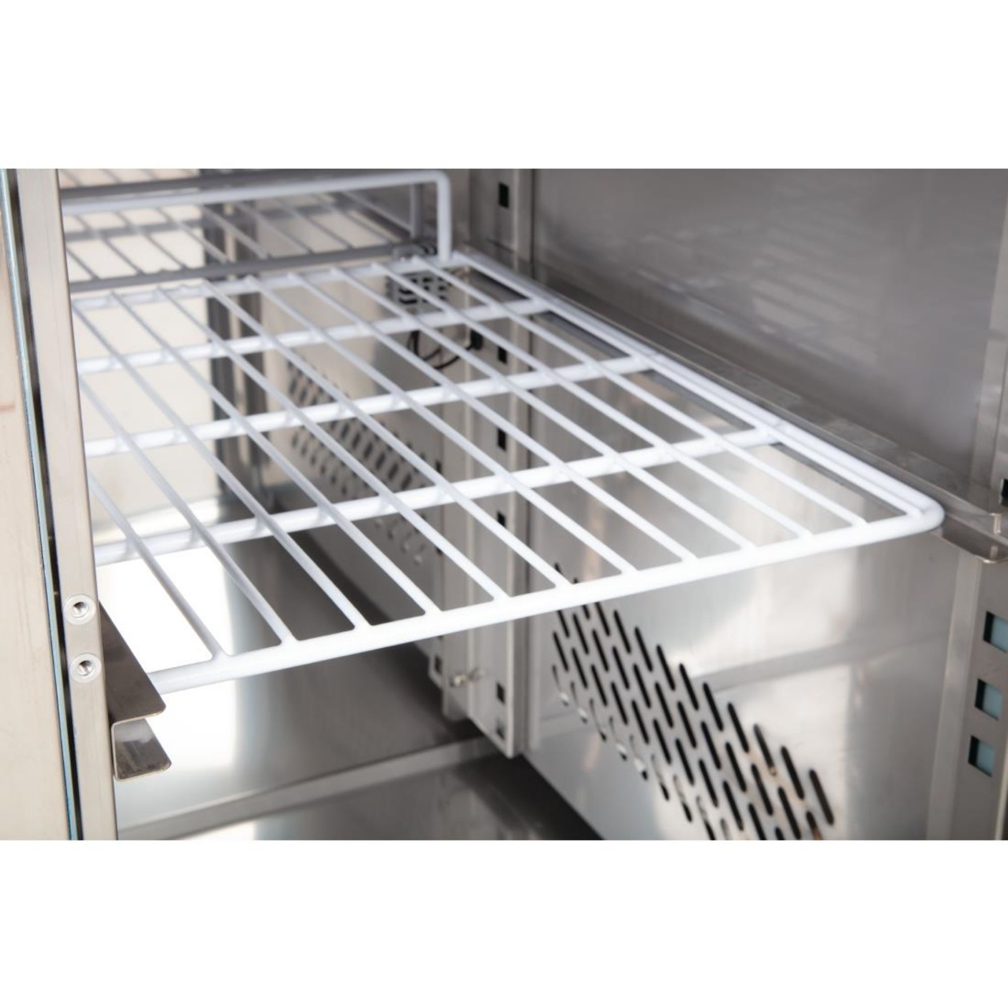 Picture of Polar U-Series Double Door Counter Fridge with Upstand 282Ltr