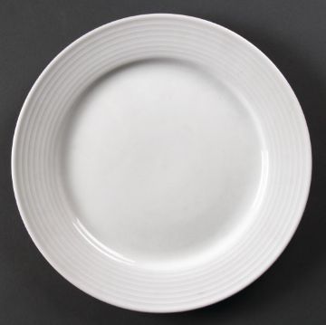 Picture of Olympia Linear Wide Rimmed Plates White 250mm (12 pack)