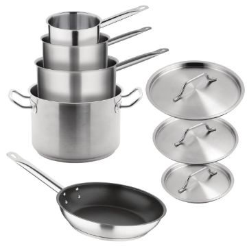 Picture of Vogue Cook Like A Pro 5-Piece Stainless Steel Cookware Set