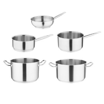 Picture of Special Offer Vogue Stainless Steel Casserole, Stew and Sauté Pan Set (5 pack)