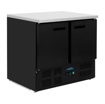 Picture of Polar G-Series Double Door Counter Fridge Black 257Ltr