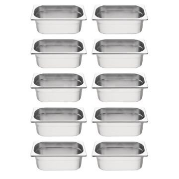 Picture of Vogue Stainless Steel Gastronorm Container Kit 1/4 (10 pack)