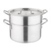 Picture of Vogue Aluminium Double Boiler Pan With Lid 24cm
