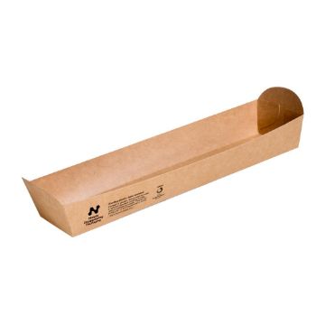 Picture of Notpla 10"x3" Hotdog Trays - Kraft (320 Pack)