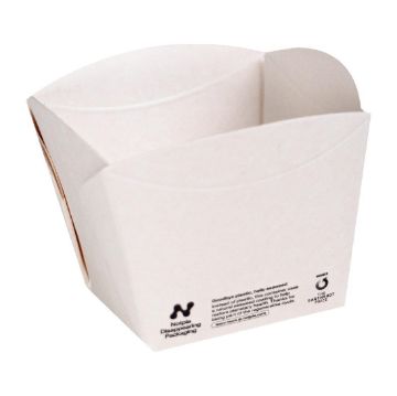 Picture of Notpla Square Open Takeaway Boxes 350ml - White (Pack 250)