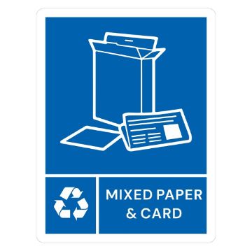 Picture of Jantex Slim Bin Label - Mixed Paper & Card
