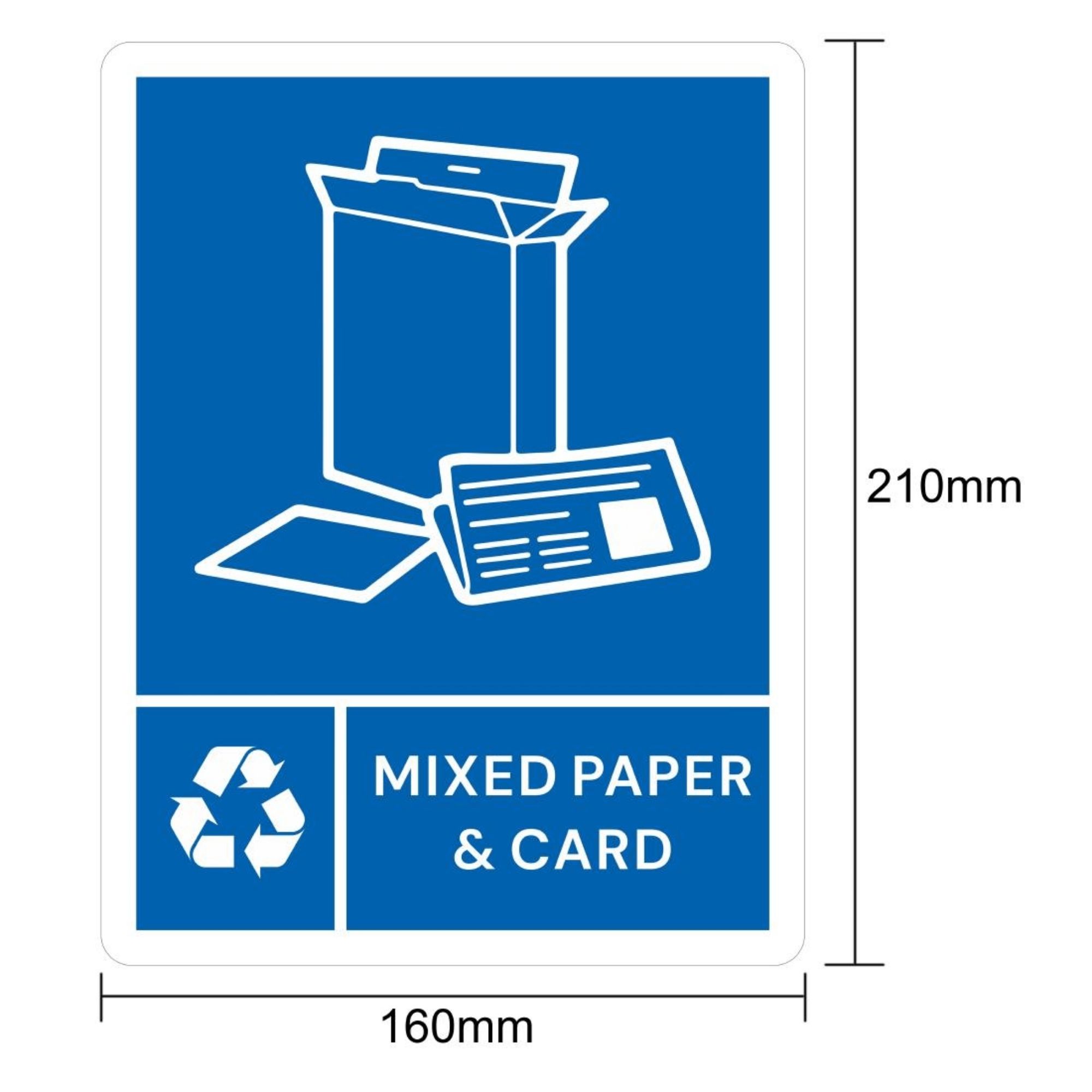 Picture of Jantex Slim Bin Label - Mixed Paper & Card