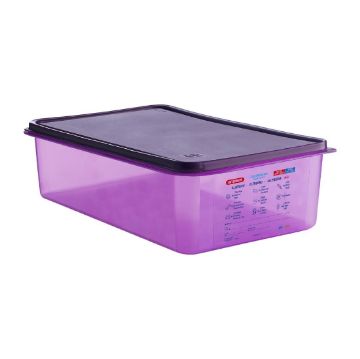 Picture of Araven Allergen Polypropylene 1/1 Gastronorm Food Container Purple 20Ltr