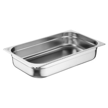 Picture of Caterboss Essentials Stainless Steel Gastronorm Tray 1/1 100mm (Pack 3)