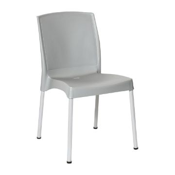 Picture of Bolero Elements Polypropylene Plain Side Chairs Grey (4 Pack)