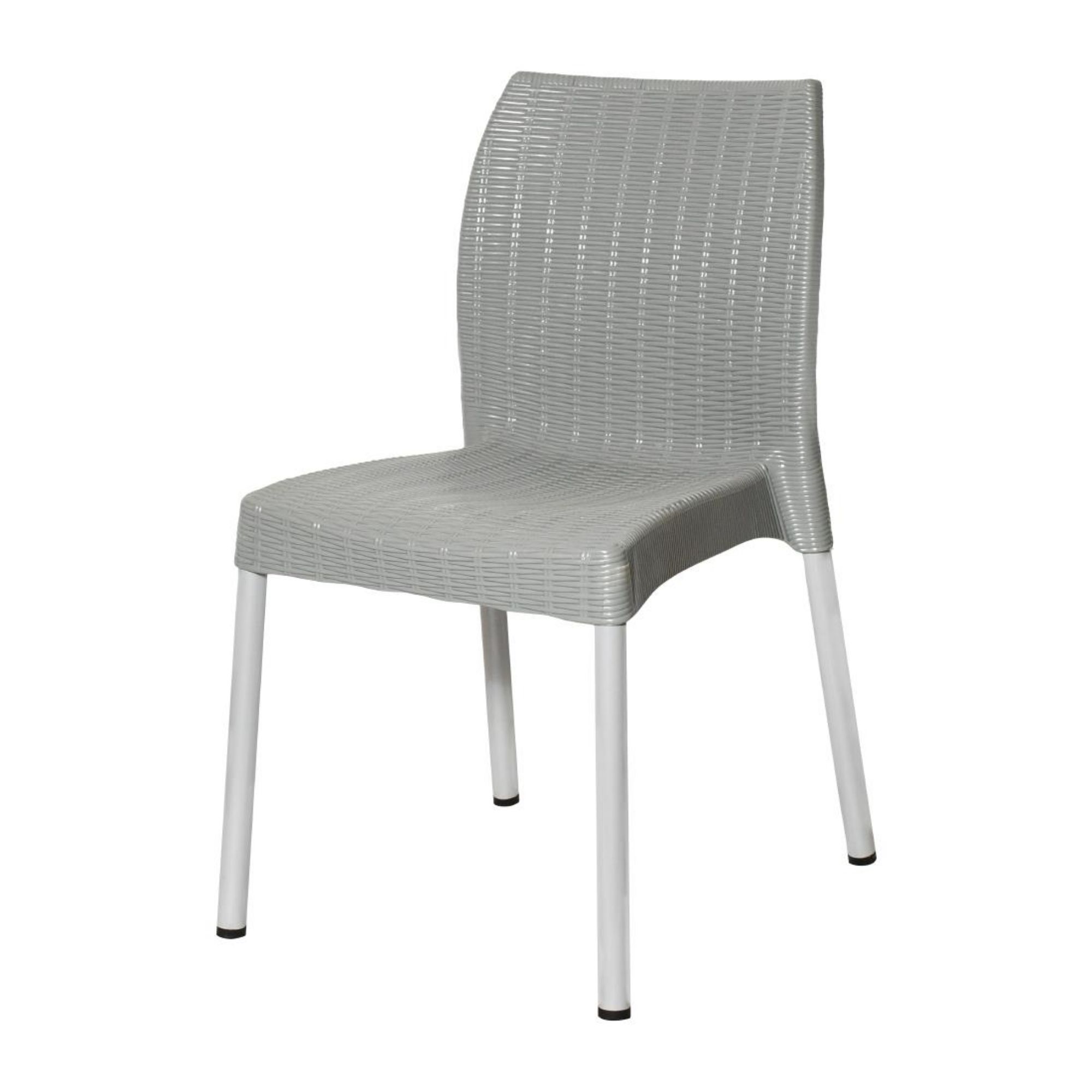 Picture of Bolero Elements Polypropylene Rattan Side Chairs Grey (4 Pack)
